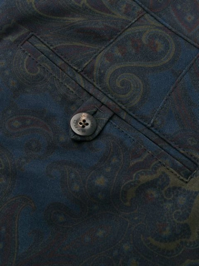 Shop Etro Paisley-print Trousers In Blue