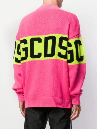 Shop Gcds Colour Block Logo Sweater In Pink
