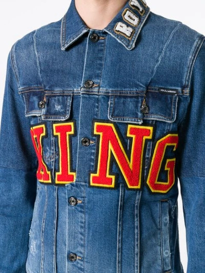 Shop Dolce & Gabbana King Print Jacket In Blue