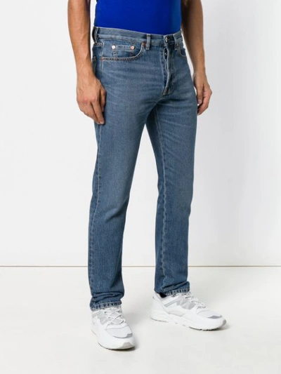 Shop Valentino Washed Slim Fit Jeans In Blue