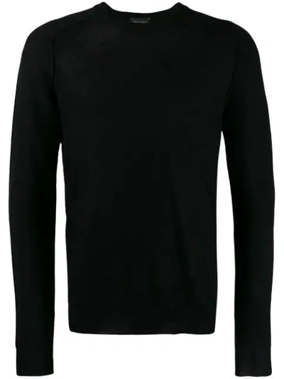 Roberto Collina Cotton Sweater In Black In Black