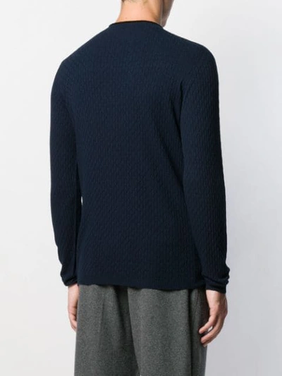 Shop Giorgio Armani Crew Neck Sweater In Blue