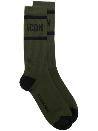 Shop Dsquared2 Icon Socks - Green