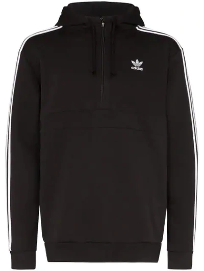 Shop Adidas Originals Kapuzenpullover Mit Logo-streifen In Black