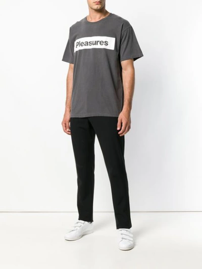 Shop Pleasures Logo Print T-shirt - Grey