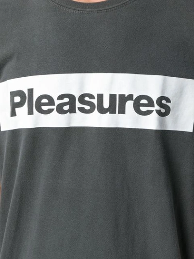 Shop Pleasures Logo Print T-shirt - Grey