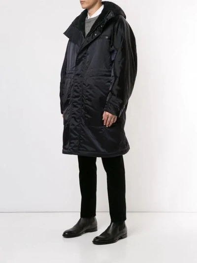 Shop N°21 Hooded Coat In Blue