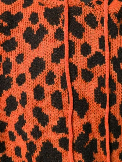 R13 LEOPARD-INTARSIA HOODIE - 橘色