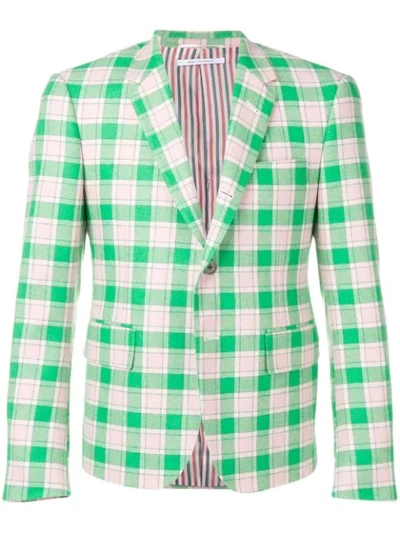 Shop Thom Browne Small Box Check Sport Coat In Pink