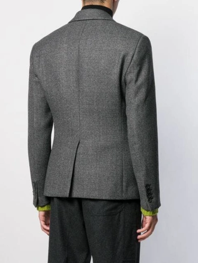 Shop Prada Notched Lapel Blazer Jacket In Slate