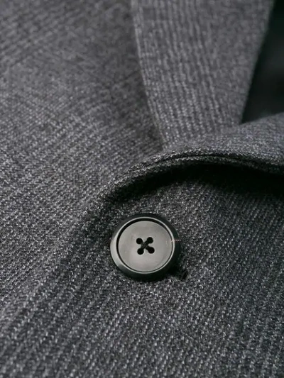 Shop Prada Notched Lapel Blazer Jacket In Slate