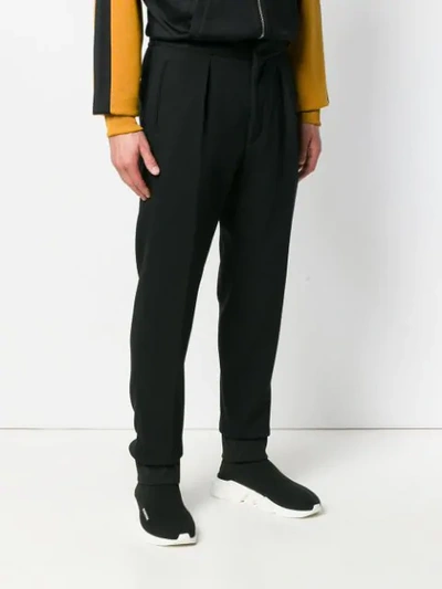 Shop Fendi Ff Logo Track Pants In Black