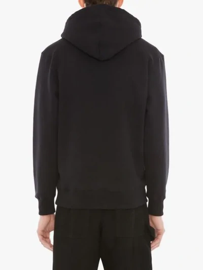 Shop Jw Anderson Logo Embroidered Hoodie In Black