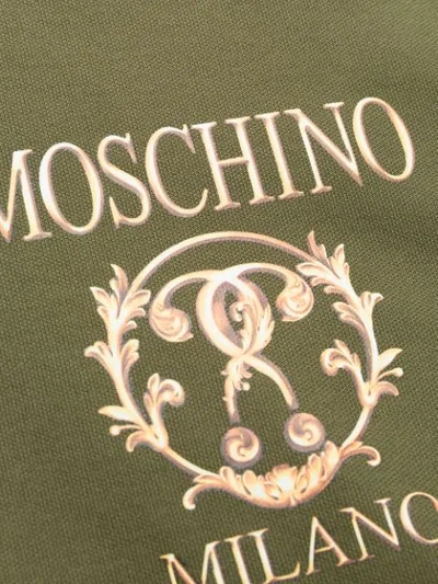 Shop Moschino Floral Question Mark Hooded Sweater In Green