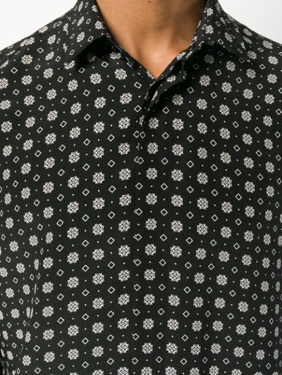Shop Saint Laurent Printed Longsleeved Shirt In Black