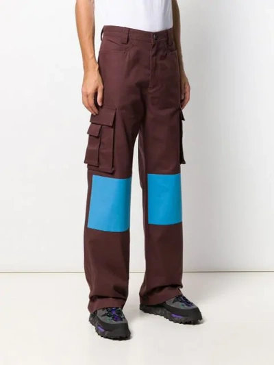 Shop Acne Studios Knee Patch Cargo Trousers In Brown