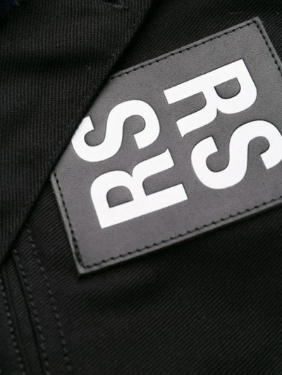 Shop Raf Simons Logo Patch Jacket In Black