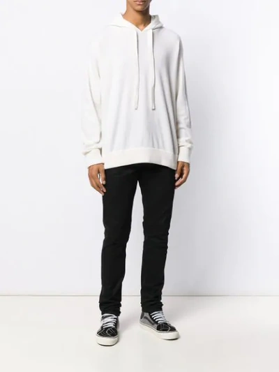 Shop Laneus Long Sleeve Knitted Hoodie In Neutrals
