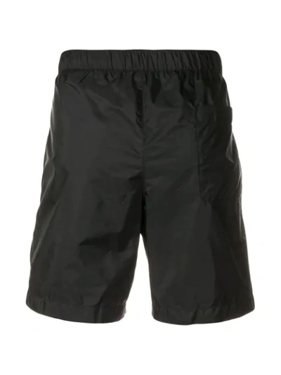 Shop Prada Classic Logo Swim Shorts In Black
