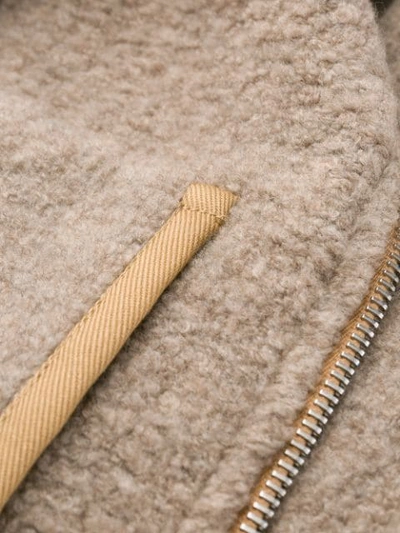 Shop Maison Flaneur Knitted Zipped Jacket In Neutrals