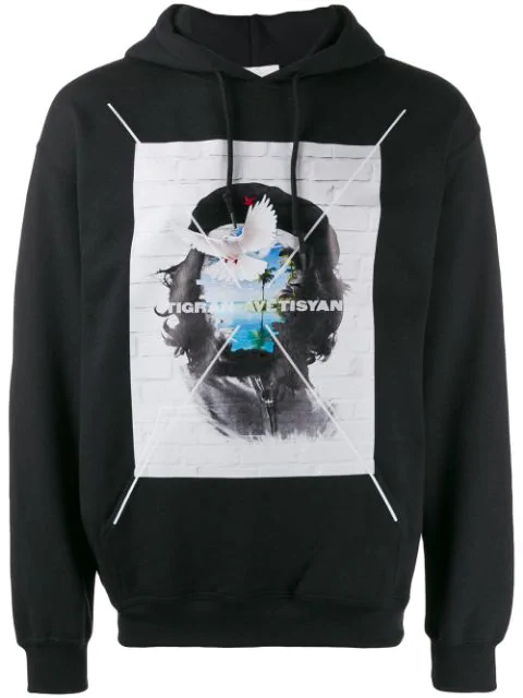 Tigran Avetisyan Guevara Print Hoodie In Black Modesens