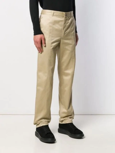 Shop Givenchy Long Straight-leg Trousers In Neutrals