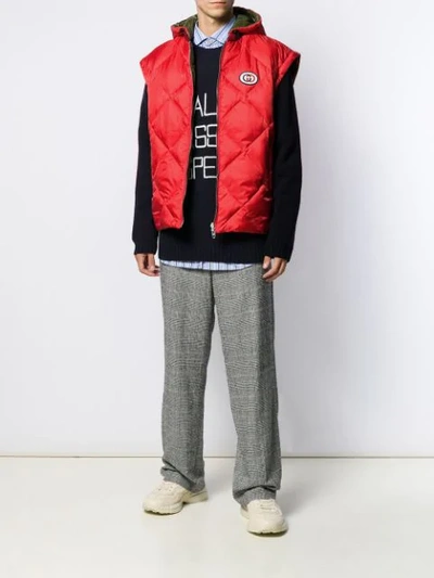 Shop Gucci Reversible Down Jacket In Red