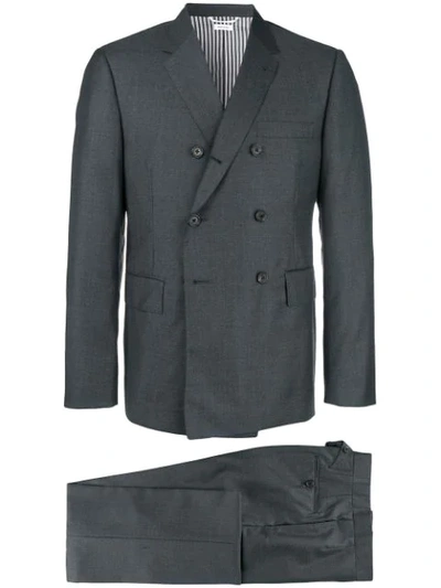Shop Thom Browne Double Breasted Suit In Grey