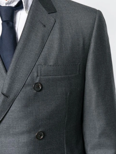 Shop Thom Browne Double Breasted Suit In Grey