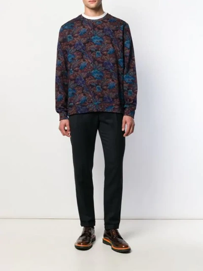 Shop Etro Floral Patterned Sweatshirt In Blue