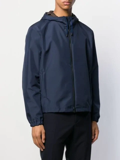 Shop Fendi Logo Windbreaker Jacket In Blue