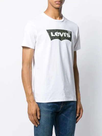 Shop Levi's Camouflage Logo Print T-shirt In White