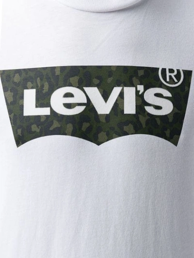 Shop Levi's Camouflage Logo Print T-shirt In White