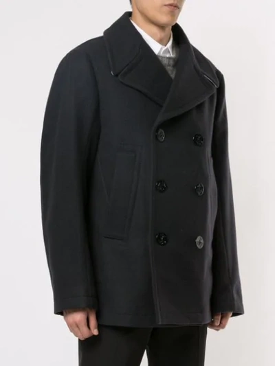 Shop N°21 Double-breasted Peacoat In Blue