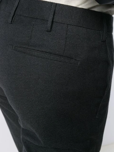 Shop Incotex Micro Houndstooth Pattern Trousers In Grey