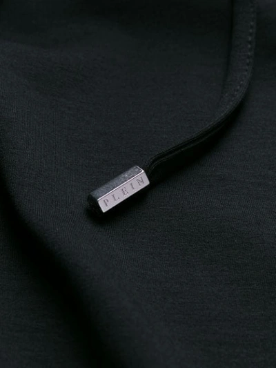 Shop Philipp Plein Sleeveless Logo Hoodie In Black