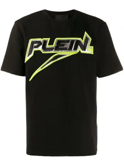 Shop Philipp Plein Embroidered T-shirt In Black