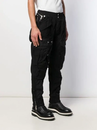 Shop Dsquared2 Multi-pocket Cargo Trousers In Black