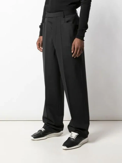 RICK OWENS HIGH-RISE TROUSERS - 黑色