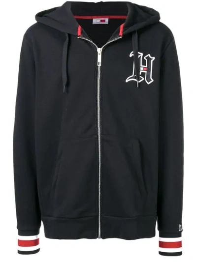 Tommy Hilfiger X Lewis Logo Zip Hoodie In Jet Black | ModeSens