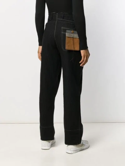 Shop Federico Curradi Striped Straight-leg Trousers In Black