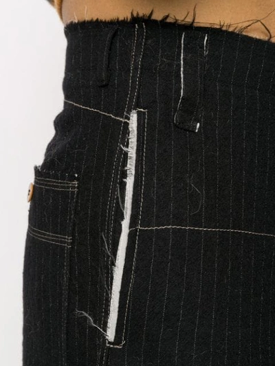 Shop Federico Curradi Striped Straight-leg Trousers In Black