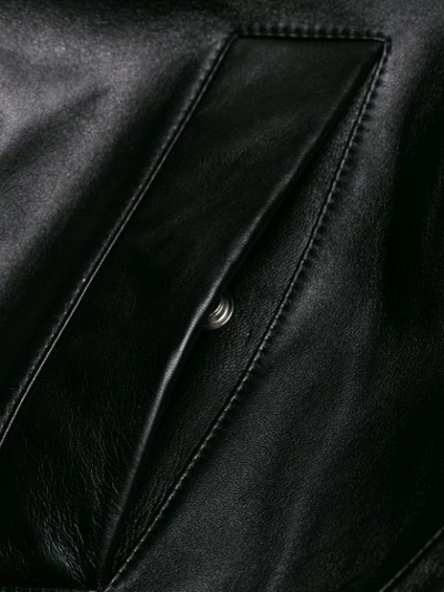 Shop Givenchy Chevron Stripe Leather Bomber Jacket In Black