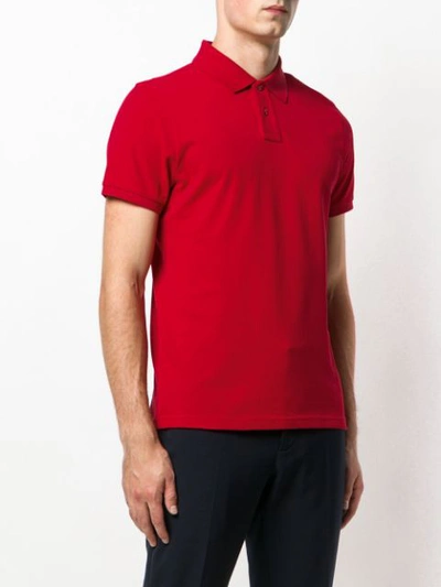 Shop Moncler Plain Polo Shirt - Red