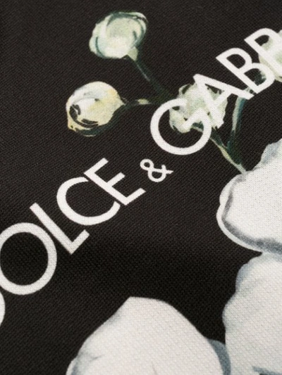 Shop Dolce & Gabbana Floral Print Hoodie In Black