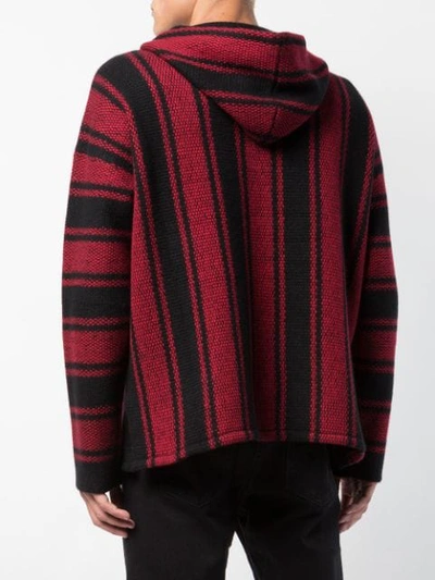 Shop Adaptation Striped Hooded Sweater In Black