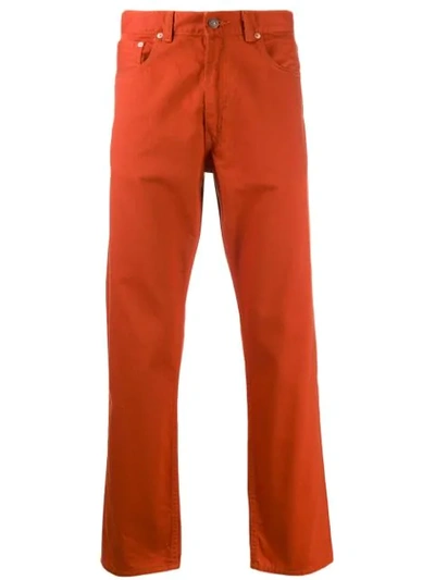 Shop Levi's Straight Fit Trousers In Red