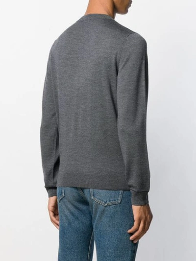 Shop Apc Slim-fit Crew Neck Pullover In Grey