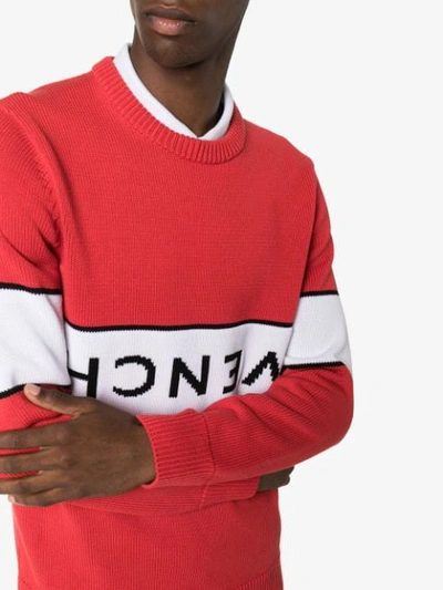 Shop Givenchy Upside-down Logo Intarsia Jumper In Red