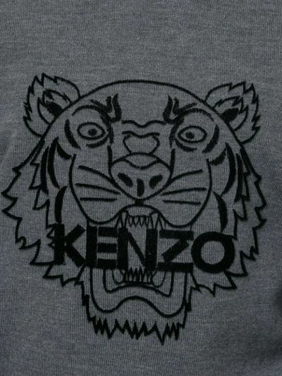 Shop Kenzo Tiger Motif Jumper In Grey